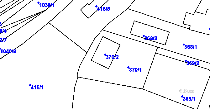 Parcela st. 370/2 v KÚ Mníšek pod Brdy, Katastrální mapa