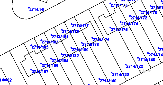 Parcela st. 2714/178 v KÚ Mníšek pod Brdy, Katastrální mapa