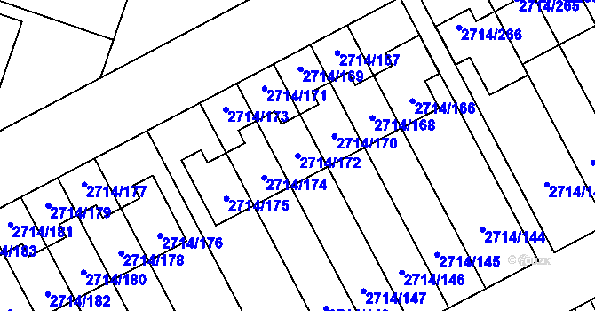 Parcela st. 2714/172 v KÚ Mníšek pod Brdy, Katastrální mapa