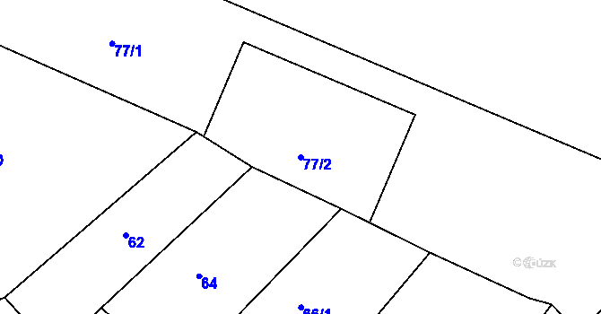 Parcela st. 77/2 v KÚ Mníšek pod Brdy, Katastrální mapa