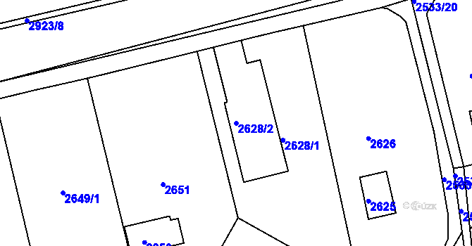 Parcela st. 2628/2 v KÚ Mníšek pod Brdy, Katastrální mapa
