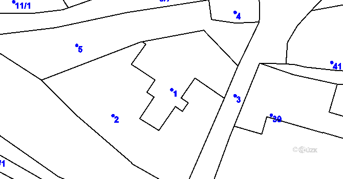 Parcela st. 1 v KÚ Rymaně, Katastrální mapa