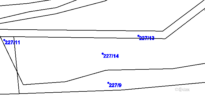 Parcela st. 227/14 v KÚ Rymaně, Katastrální mapa