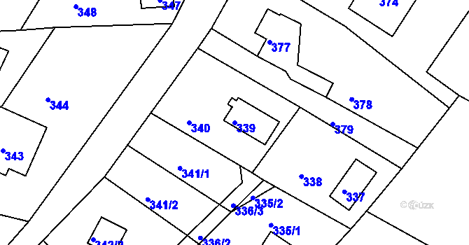 Parcela st. 339 v KÚ Rymaně, Katastrální mapa