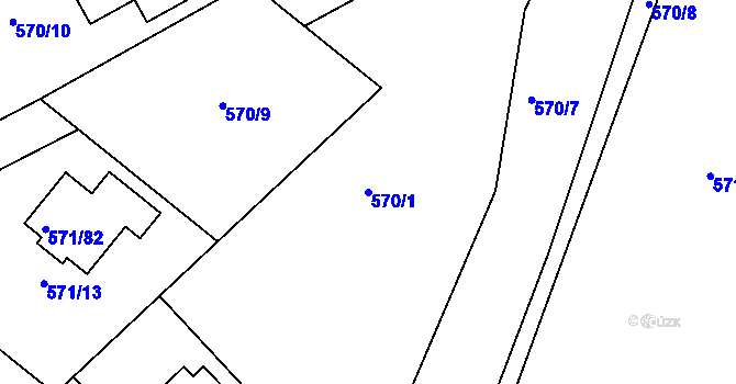 Parcela st. 570/1 v KÚ Rymaně, Katastrální mapa