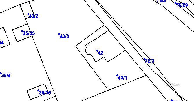 Parcela st. 42 v KÚ Stříbrná Lhota, Katastrální mapa