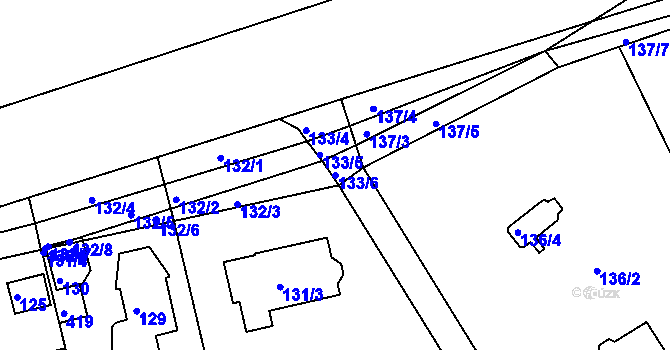 Parcela st. 133/6 v KÚ Stříbrná Lhota, Katastrální mapa