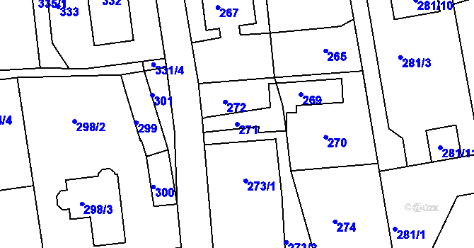 Parcela st. 271 v KÚ Stříbrná Lhota, Katastrální mapa