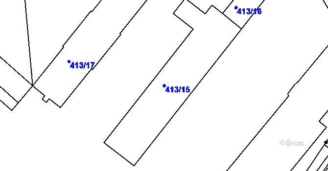 Parcela st. 413/15 v KÚ Stříbrná Lhota, Katastrální mapa