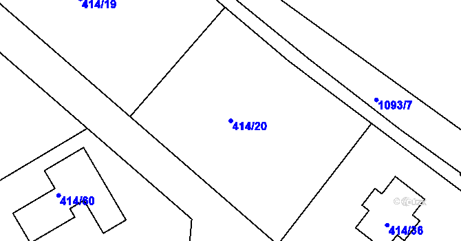 Parcela st. 414/20 v KÚ Stříbrná Lhota, Katastrální mapa