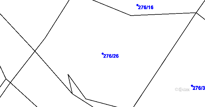 Parcela st. 276/26 v KÚ Mniší, Katastrální mapa