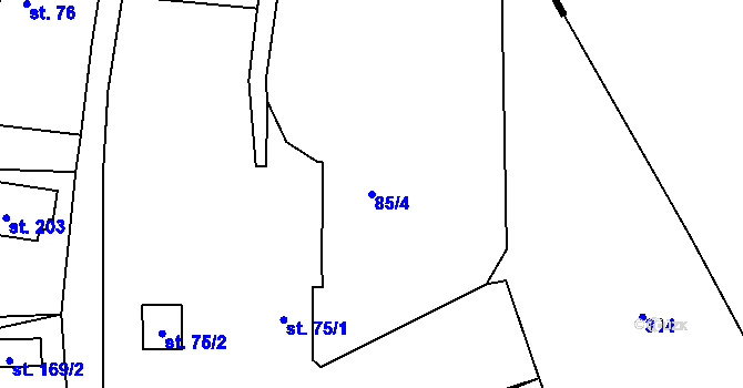 Parcela st. 85/4 v KÚ Mniší, Katastrální mapa