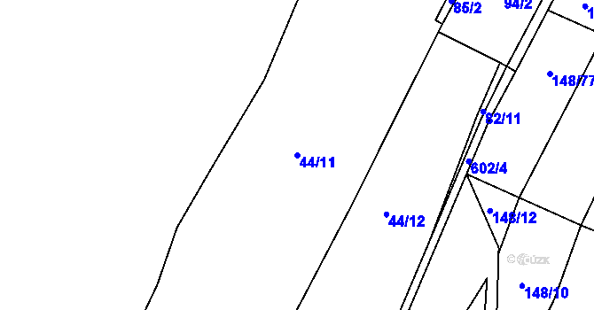 Parcela st. 44/11 v KÚ Kvítkov u Modlan, Katastrální mapa
