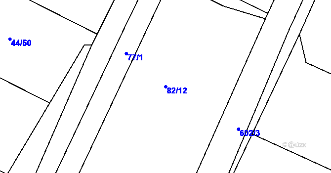 Parcela st. 82/12 v KÚ Kvítkov u Modlan, Katastrální mapa