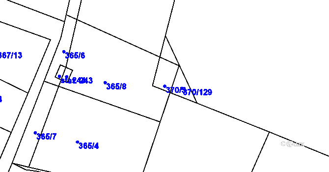 Parcela st. 370/3 v KÚ Kvítkov u Modlan, Katastrální mapa