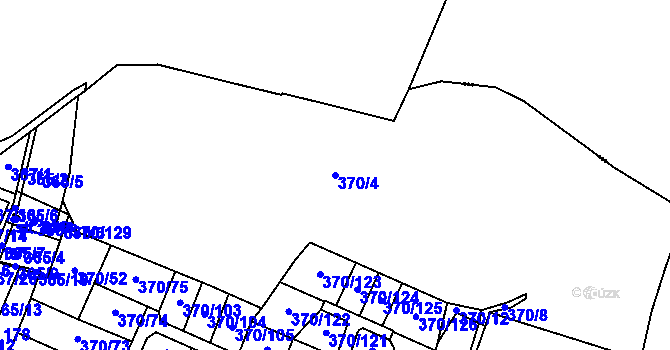 Parcela st. 370/4 v KÚ Kvítkov u Modlan, Katastrální mapa