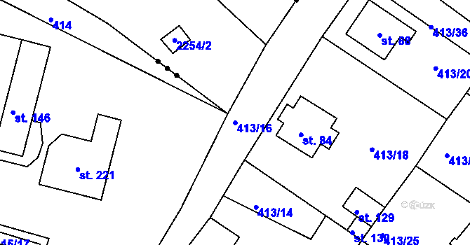 Parcela st. 413/16 v KÚ Kvítkov u Modlan, Katastrální mapa