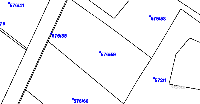 Parcela st. 576/59 v KÚ Kvítkov u Modlan, Katastrální mapa