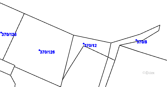 Parcela st. 370/12 v KÚ Kvítkov u Modlan, Katastrální mapa