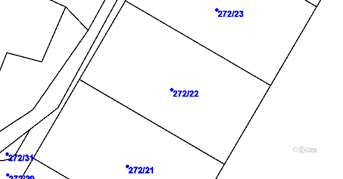 Parcela st. 272/22 v KÚ Kvítkov u Modlan, Katastrální mapa
