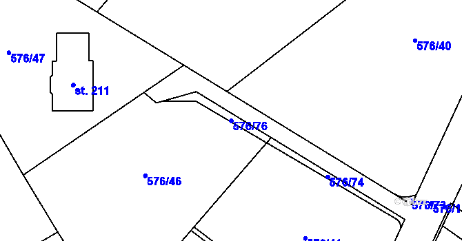 Parcela st. 576/76 v KÚ Kvítkov u Modlan, Katastrální mapa