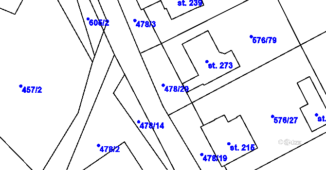 Parcela st. 478/29 v KÚ Kvítkov u Modlan, Katastrální mapa