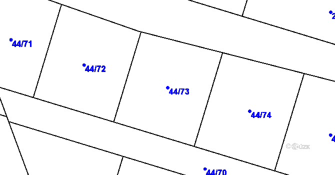Parcela st. 44/73 v KÚ Kvítkov u Modlan, Katastrální mapa