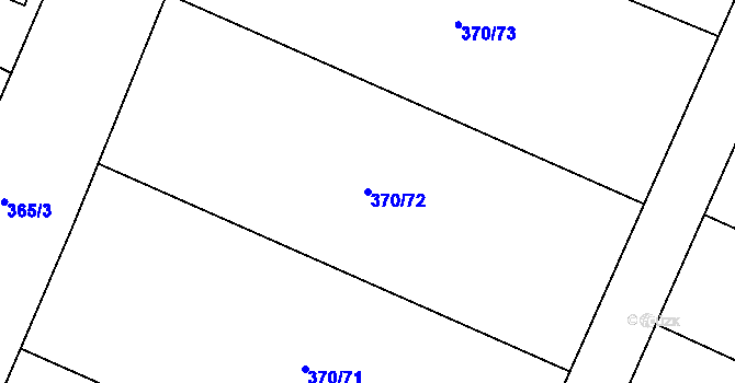 Parcela st. 370/72 v KÚ Kvítkov u Modlan, Katastrální mapa