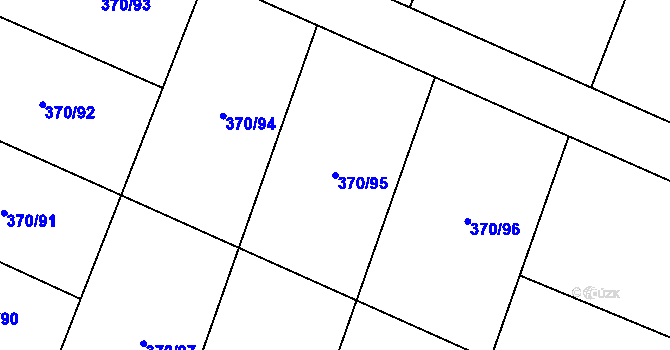 Parcela st. 370/95 v KÚ Kvítkov u Modlan, Katastrální mapa