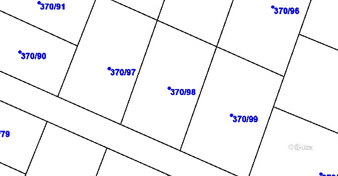 Parcela st. 370/98 v KÚ Kvítkov u Modlan, Katastrální mapa
