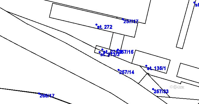 Parcela st. 273/3 v KÚ Modlany, Katastrální mapa
