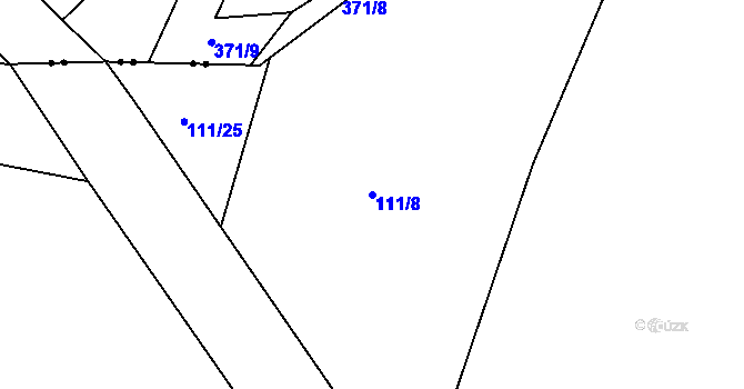 Parcela st. 111/8 v KÚ Suché, Katastrální mapa