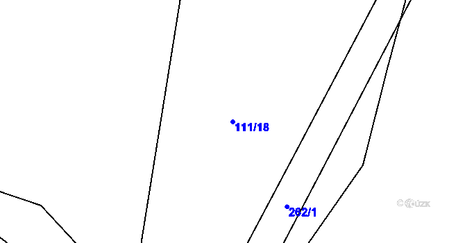 Parcela st. 111/18 v KÚ Suché, Katastrální mapa