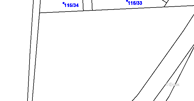Parcela st. 115/19 v KÚ Žichlice u Modlan, Katastrální mapa