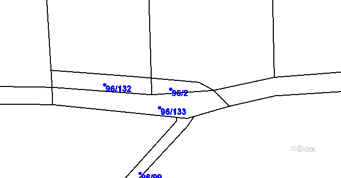 Parcela st. 96/2 v KÚ Modlešovice, Katastrální mapa