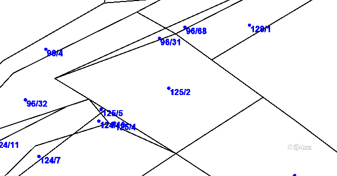Parcela st. 125/2 v KÚ Modlešovice, Katastrální mapa
