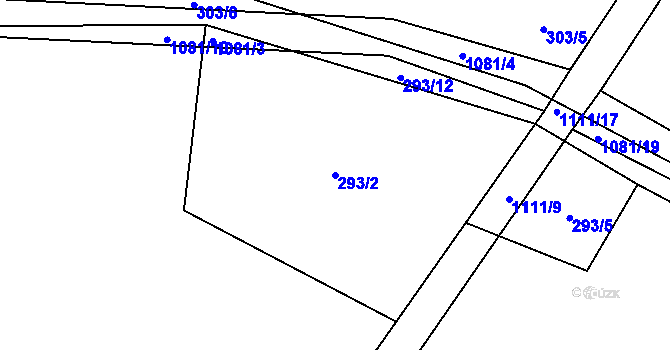 Parcela st. 293/2 v KÚ Modlešovice, Katastrální mapa