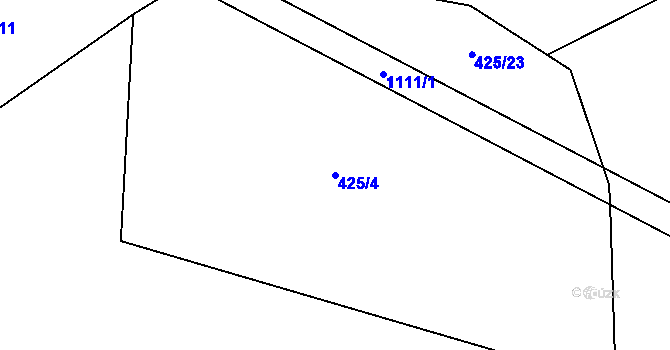 Parcela st. 425/4 v KÚ Modlešovice, Katastrální mapa