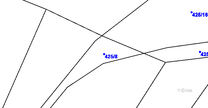 Parcela st. 425/8 v KÚ Modlešovice, Katastrální mapa