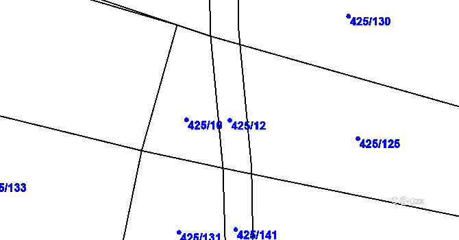 Parcela st. 425/12 v KÚ Modlešovice, Katastrální mapa