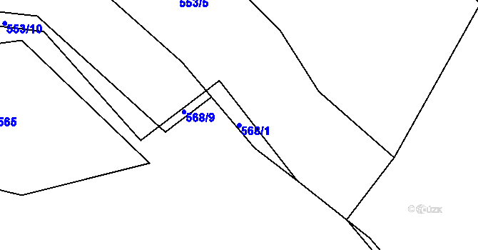 Parcela st. 568/1 v KÚ Modlešovice, Katastrální mapa
