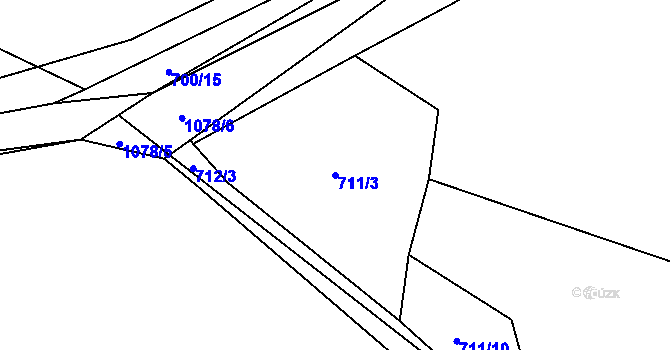 Parcela st. 711/3 v KÚ Modlešovice, Katastrální mapa