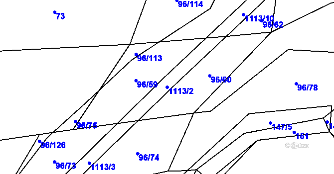 Parcela st. 1113/2 v KÚ Modlešovice, Katastrální mapa
