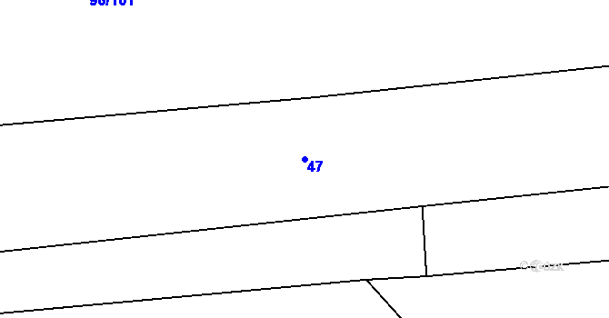 Parcela st. 47 v KÚ Modlešovice, Katastrální mapa