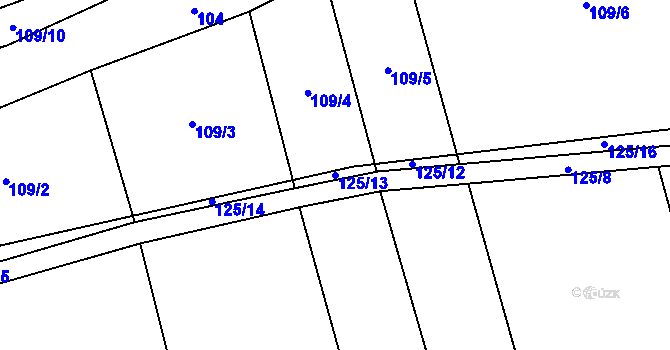 Parcela st. 125/13 v KÚ Modlešovice, Katastrální mapa