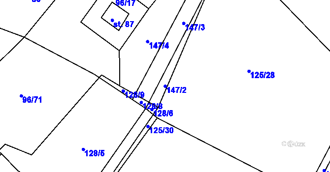 Parcela st. 147/2 v KÚ Modlešovice, Katastrální mapa