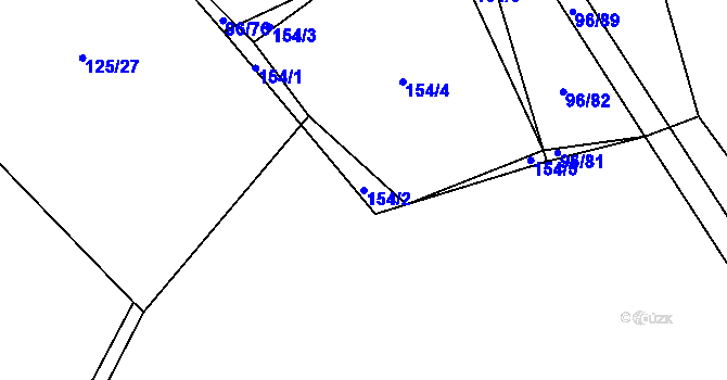 Parcela st. 154/2 v KÚ Modlešovice, Katastrální mapa