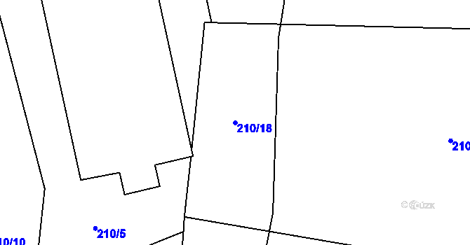 Parcela st. 210/18 v KÚ Modlešovice, Katastrální mapa