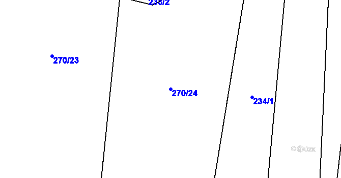 Parcela st. 270/24 v KÚ Modlešovice, Katastrální mapa