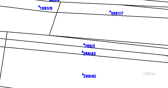Parcela st. 289/3 v KÚ Modlešovice, Katastrální mapa